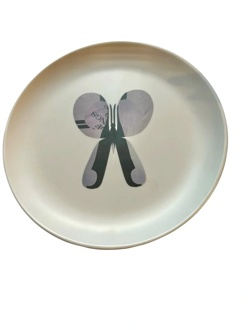 Crate & Barrel 4 Melamine Butterfly Salad Plates Lucia Eames Design 9” Modern